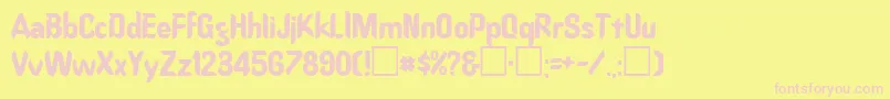 Ord Font – Pink Fonts on Yellow Background