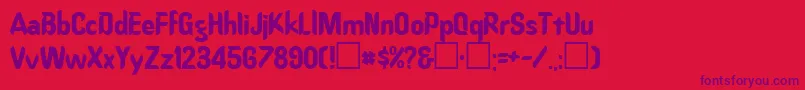 Ord Font – Purple Fonts on Red Background