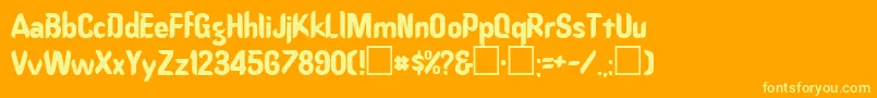 Ord Font – Yellow Fonts on Orange Background