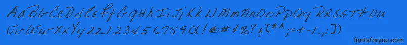 Lehn223 Font – Black Fonts on Blue Background