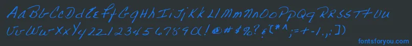 Lehn223 Font – Blue Fonts on Black Background