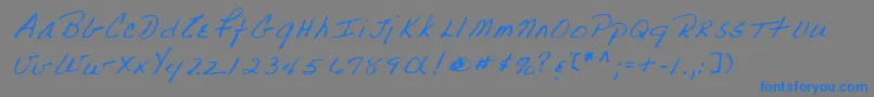 Lehn223 Font – Blue Fonts on Gray Background