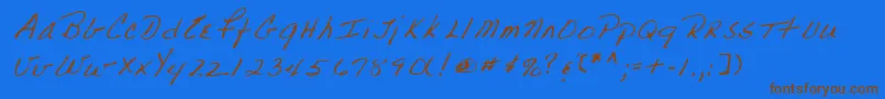 Lehn223 Font – Brown Fonts on Blue Background