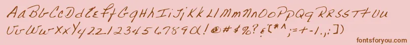 Lehn223 Font – Brown Fonts on Pink Background