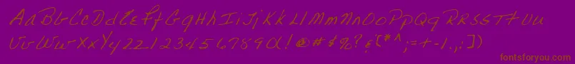 Lehn223 Font – Brown Fonts on Purple Background