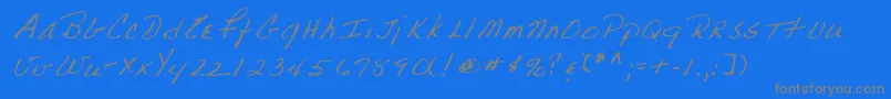 Lehn223-Schriftart – Graue Schriften auf blauem Hintergrund