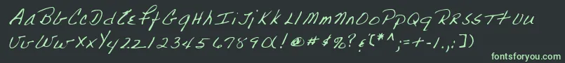 Lehn223 Font – Green Fonts on Black Background