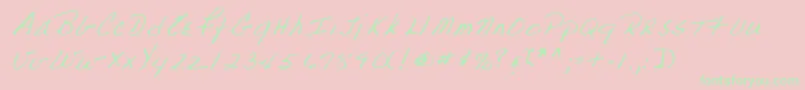 Lehn223 Font – Green Fonts on Pink Background
