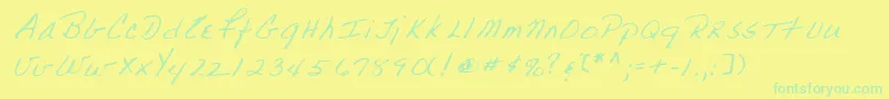Lehn223 Font – Green Fonts on Yellow Background