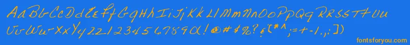 Lehn223 Font – Orange Fonts on Blue Background