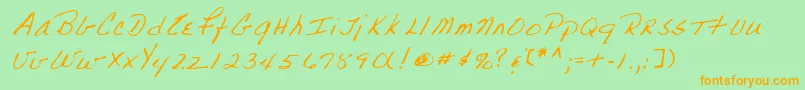 Lehn223 Font – Orange Fonts on Green Background