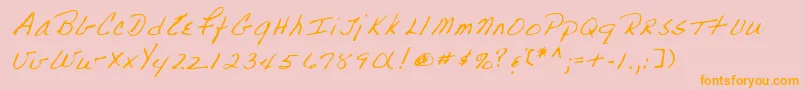 Lehn223 Font – Orange Fonts on Pink Background