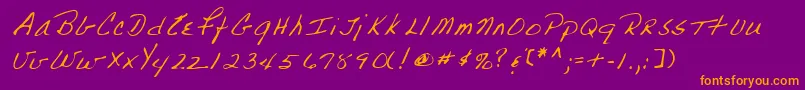 Lehn223 Font – Orange Fonts on Purple Background