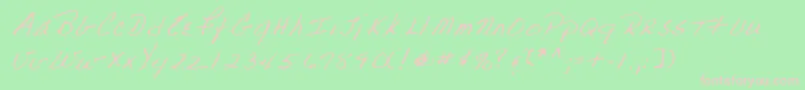 Lehn223 Font – Pink Fonts on Green Background