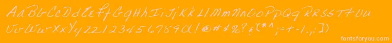 Lehn223 Font – Pink Fonts on Orange Background