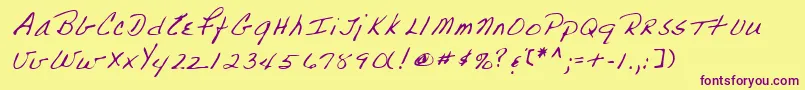 Lehn223 Font – Purple Fonts on Yellow Background