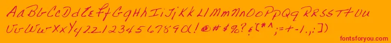 Lehn223 Font – Red Fonts on Orange Background