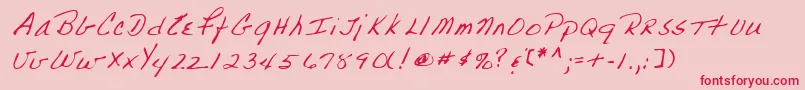 Lehn223 Font – Red Fonts on Pink Background