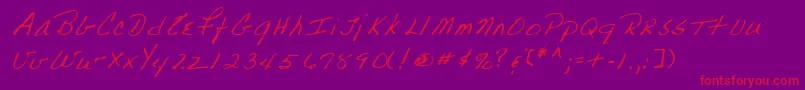 Lehn223 Font – Red Fonts on Purple Background