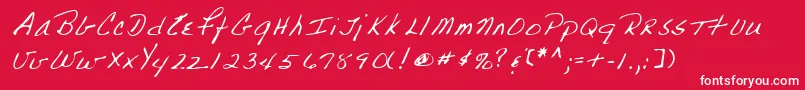 Lehn223 Font – White Fonts on Red Background