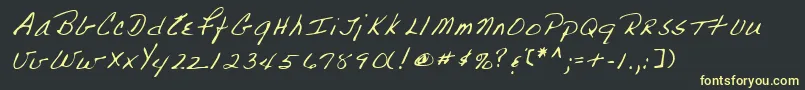Lehn223 Font – Yellow Fonts on Black Background