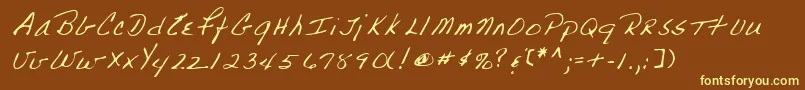 Lehn223-fontti – keltaiset fontit ruskealla taustalla