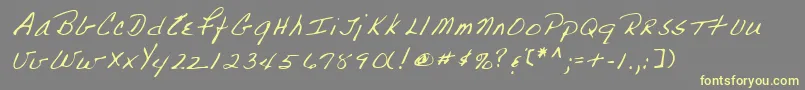 Lehn223 Font – Yellow Fonts on Gray Background