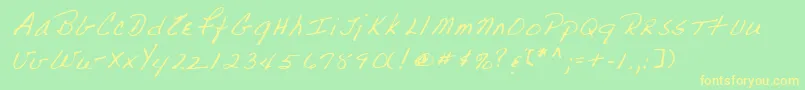 Lehn223 Font – Yellow Fonts on Green Background