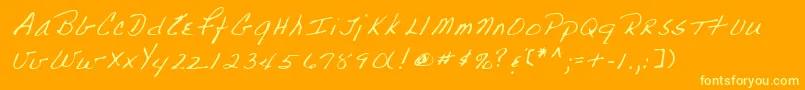 Lehn223 Font – Yellow Fonts on Orange Background