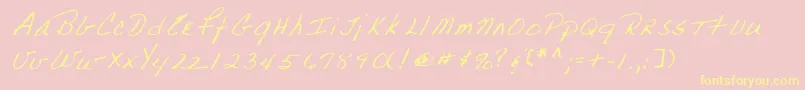 Lehn223 Font – Yellow Fonts on Pink Background