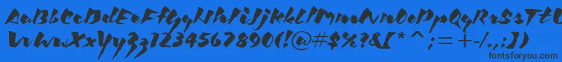 KickItcTt Font – Black Fonts on Blue Background