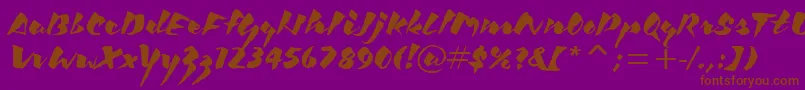 KickItcTt Font – Brown Fonts on Purple Background