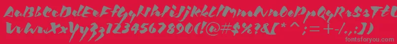 KickItcTt Font – Gray Fonts on Red Background