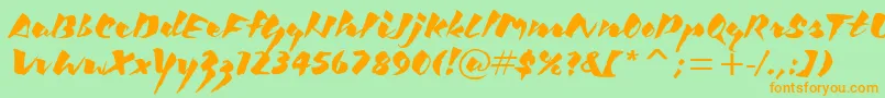 KickItcTt Font – Orange Fonts on Green Background