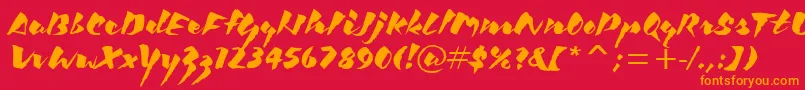 KickItcTt Font – Orange Fonts on Red Background