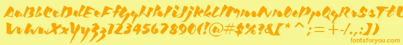 KickItcTt Font – Orange Fonts on Yellow Background