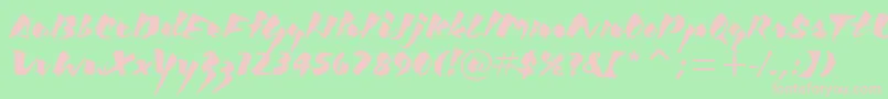 KickItcTt Font – Pink Fonts on Green Background