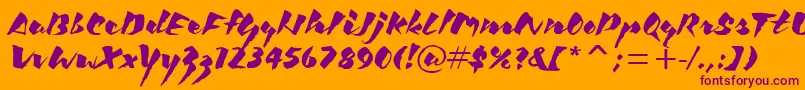 フォントKickItcTt – オレンジの背景に紫のフォント