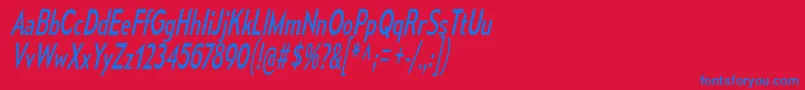 MesmerizeCdBkIt-fontti – siniset fontit punaisella taustalla