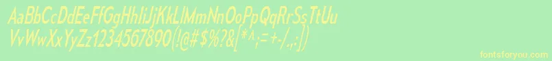 MesmerizeCdBkIt Font – Yellow Fonts on Green Background