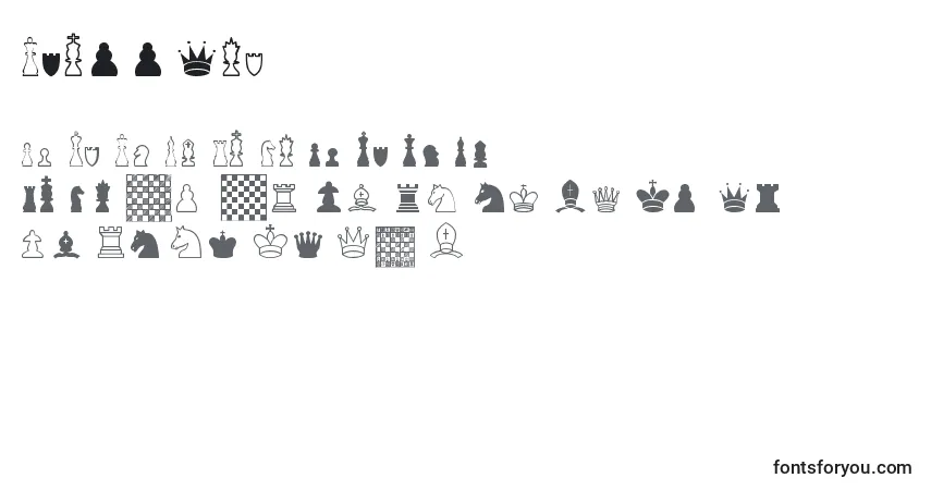 Czcionka ChessTfb – alfabet, cyfry, specjalne znaki