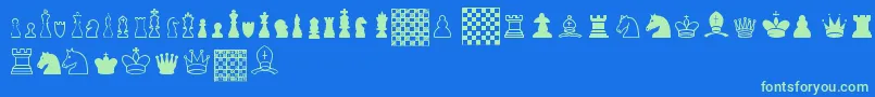 フォントChessTfb – 青い背景に緑のフォント