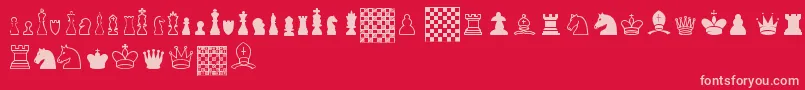 フォントChessTfb – 赤い背景にピンクのフォント