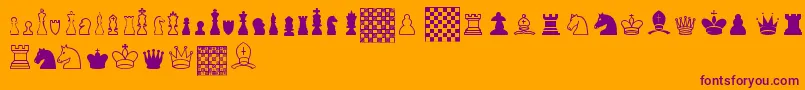 ChessTfb-Schriftart – Violette Schriften auf orangefarbenem Hintergrund