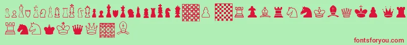 フォントChessTfb – 赤い文字の緑の背景