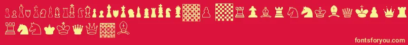 Шрифт ChessTfb – жёлтые шрифты на красном фоне