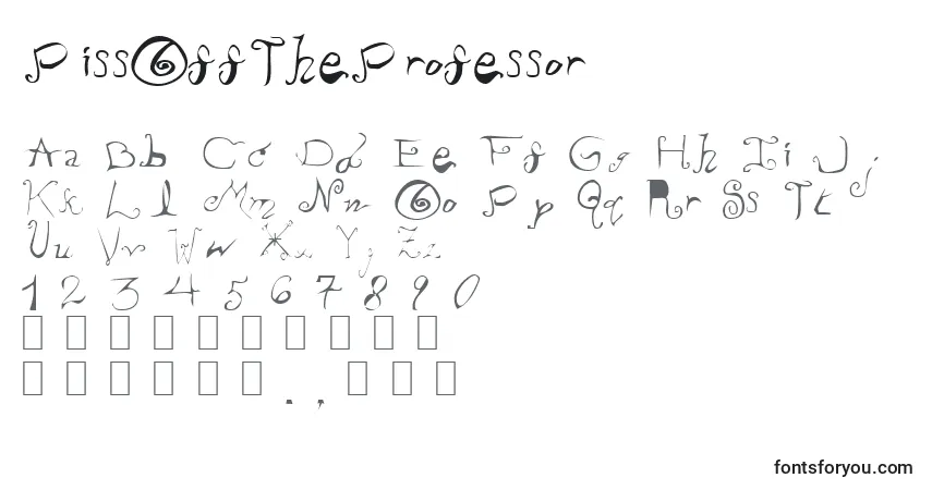 Schriftart PissOffTheProfessor – Alphabet, Zahlen, spezielle Symbole