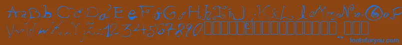 PissOffTheProfessor Font – Blue Fonts on Brown Background