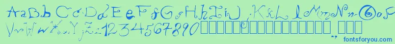 PissOffTheProfessor Font – Blue Fonts on Green Background