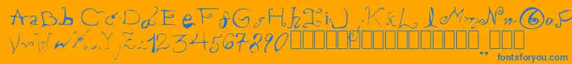 PissOffTheProfessor Font – Blue Fonts on Orange Background